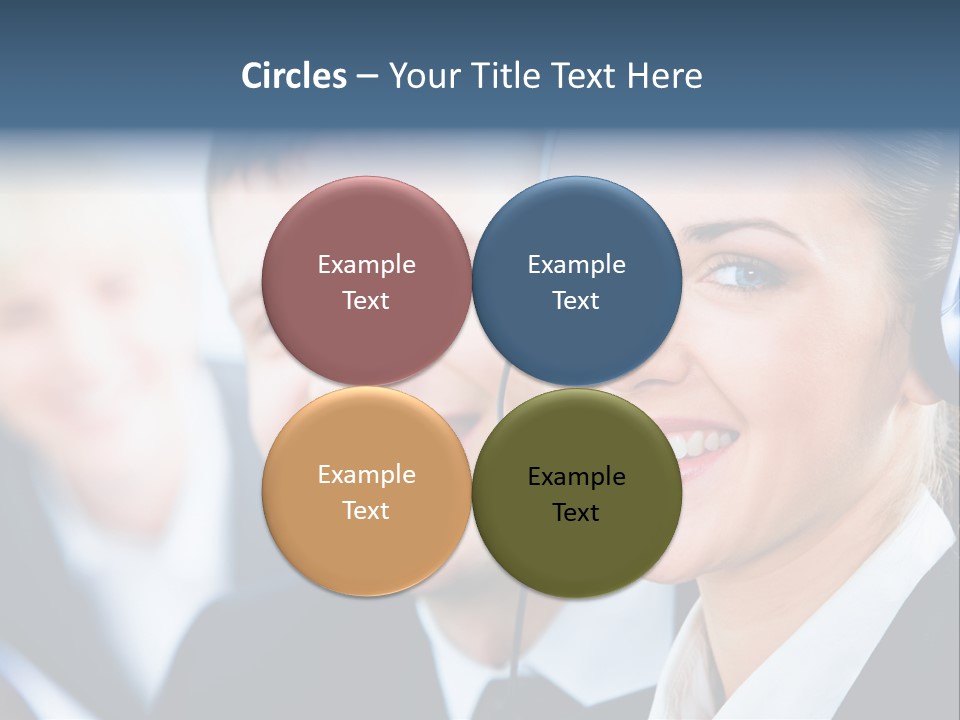 A Man And A Woman Wearing Headsets Powerpoint Template PowerPoint Template