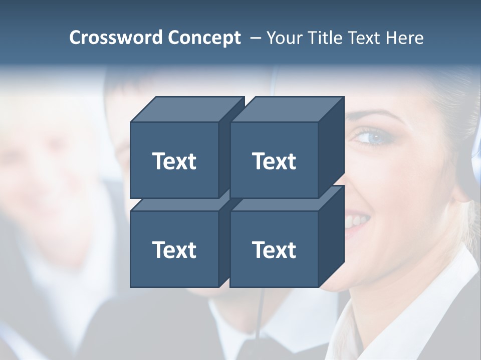 A Man And A Woman Wearing Headsets Powerpoint Template PowerPoint Template