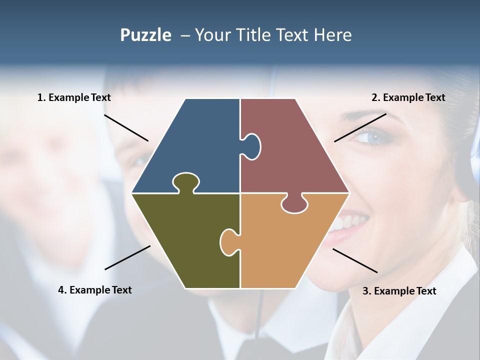 A Man And A Woman Wearing Headsets Powerpoint Template PowerPoint Template