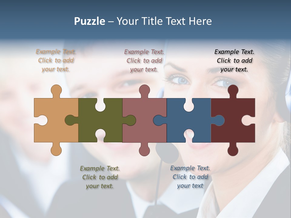 A Man And A Woman Wearing Headsets Powerpoint Template PowerPoint Template