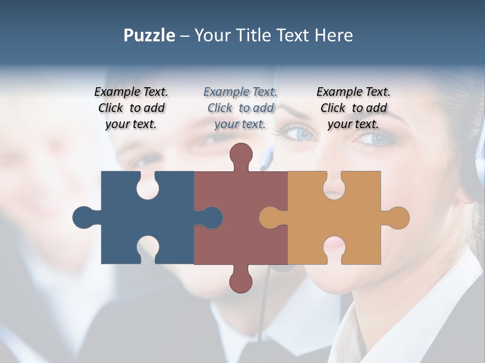 A Man And A Woman Wearing Headsets Powerpoint Template PowerPoint Template