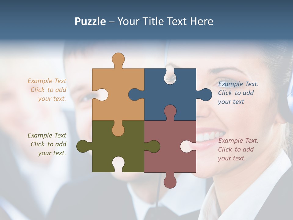 A Man And A Woman Wearing Headsets Powerpoint Template PowerPoint Template