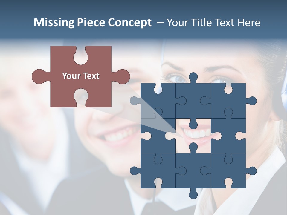 A Man And A Woman Wearing Headsets Powerpoint Template PowerPoint Template