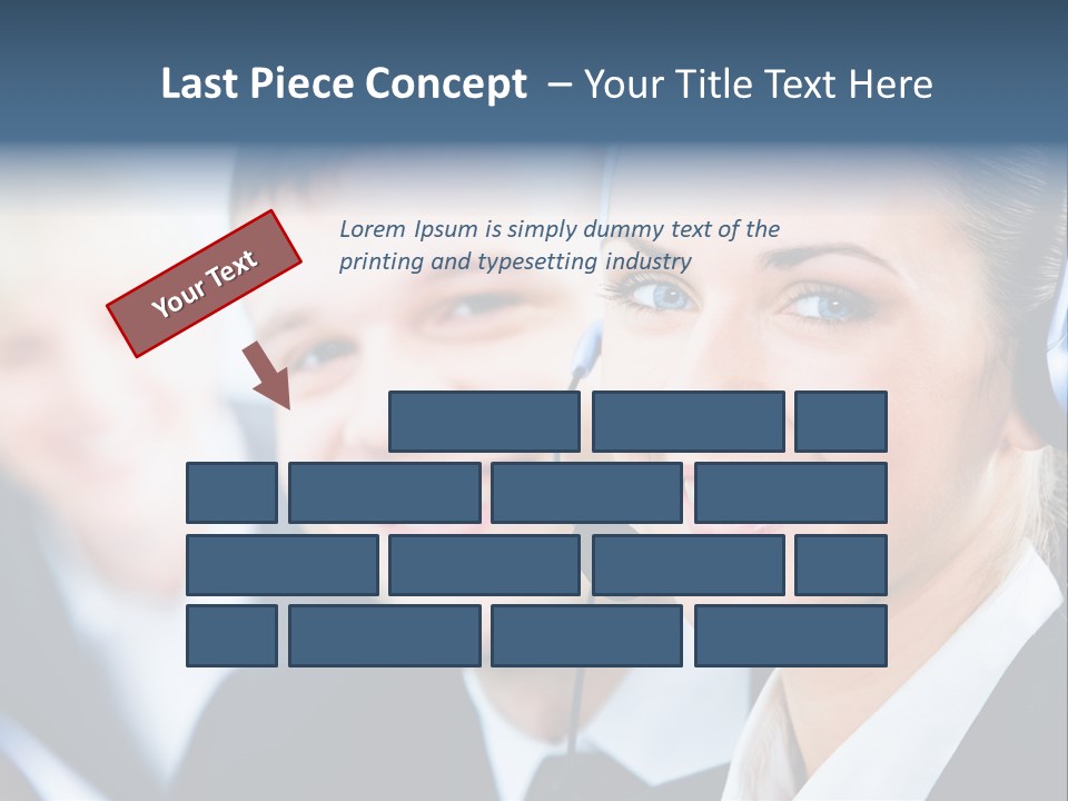 A Man And A Woman Wearing Headsets Powerpoint Template PowerPoint Template