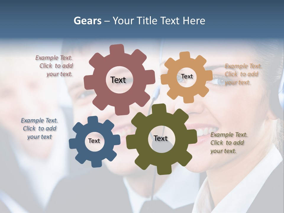 A Man And A Woman Wearing Headsets Powerpoint Template PowerPoint Template