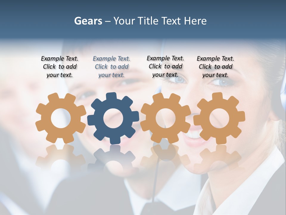 A Man And A Woman Wearing Headsets Powerpoint Template PowerPoint Template