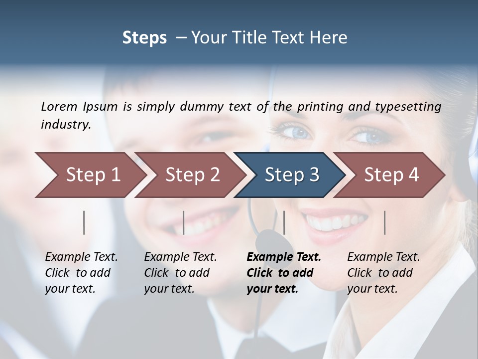 A Man And A Woman Wearing Headsets Powerpoint Template PowerPoint Template