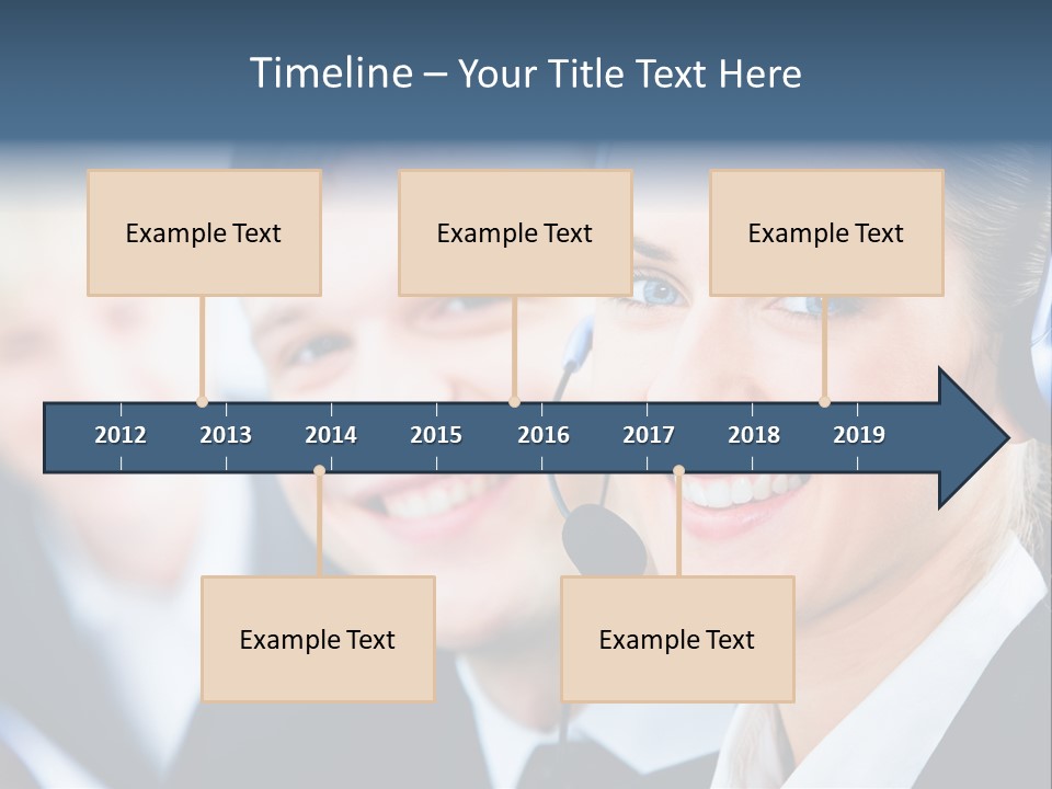 A Man And A Woman Wearing Headsets Powerpoint Template PowerPoint Template