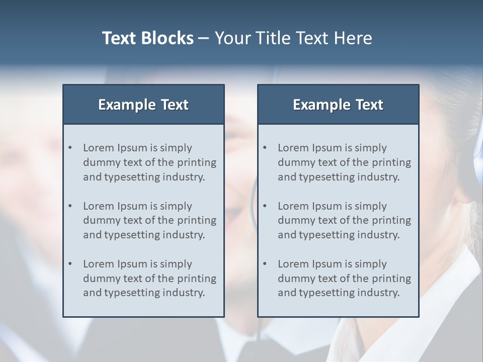 A Man And A Woman Wearing Headsets Powerpoint Template PowerPoint Template