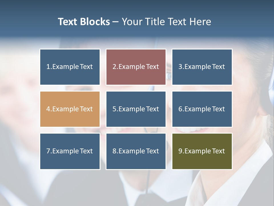 A Man And A Woman Wearing Headsets Powerpoint Template PowerPoint Template