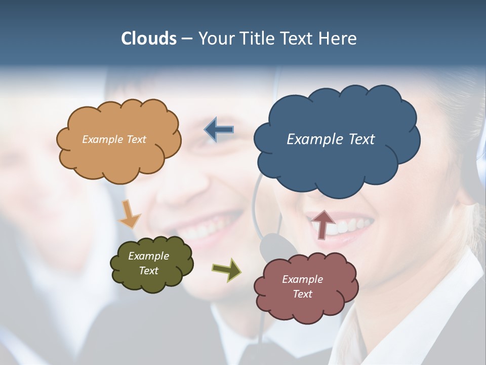 A Man And A Woman Wearing Headsets Powerpoint Template PowerPoint Template