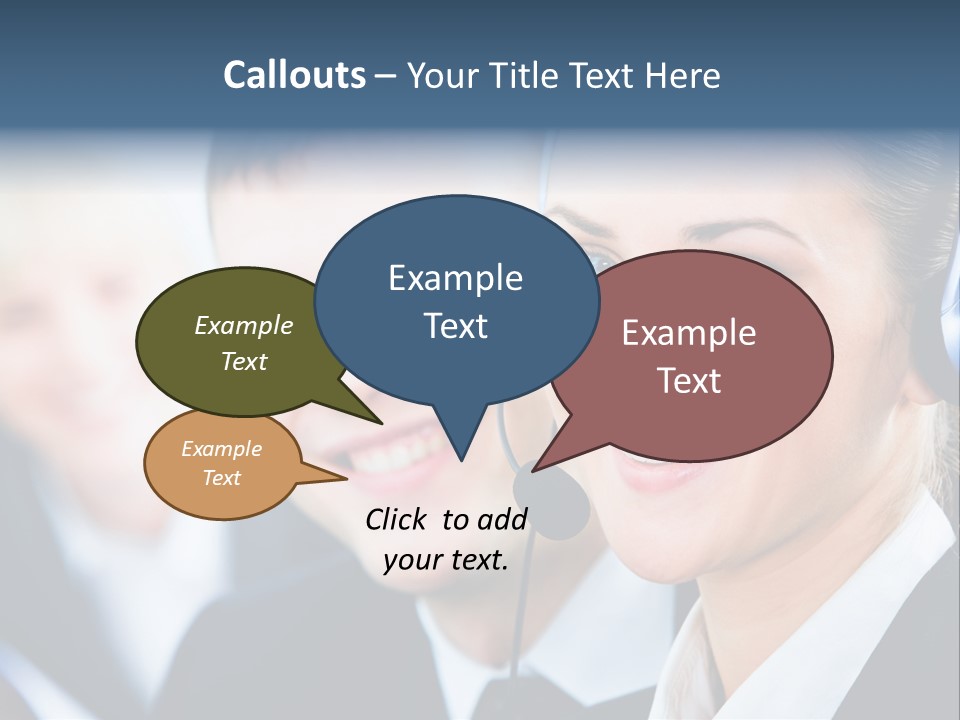 A Man And A Woman Wearing Headsets Powerpoint Template PowerPoint Template