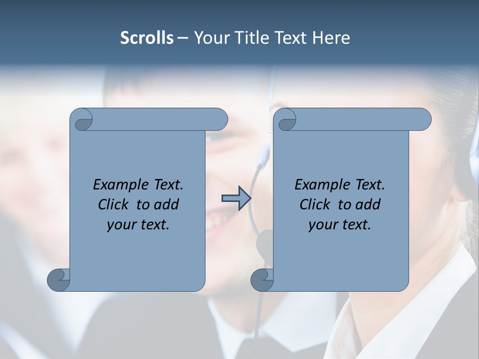 A Man And A Woman Wearing Headsets Powerpoint Template PowerPoint Template