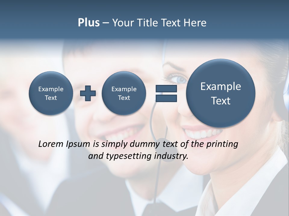 A Man And A Woman Wearing Headsets Powerpoint Template PowerPoint Template