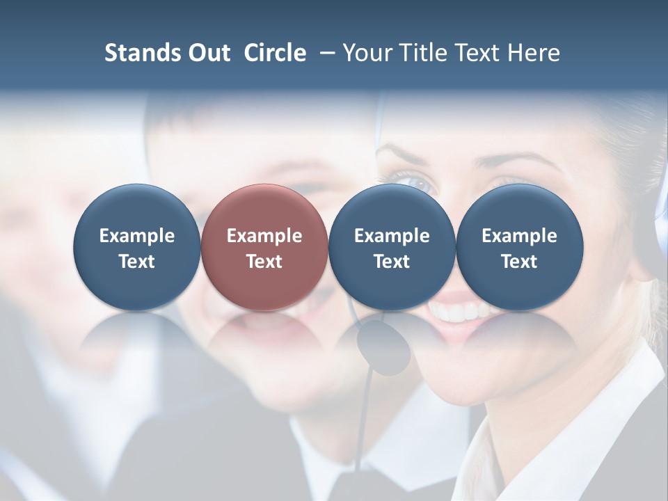 A Man And A Woman Wearing Headsets Powerpoint Template PowerPoint Template