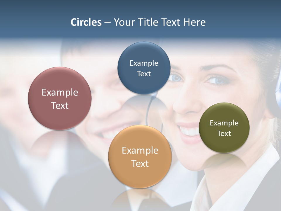 A Man And A Woman Wearing Headsets Powerpoint Template PowerPoint Template