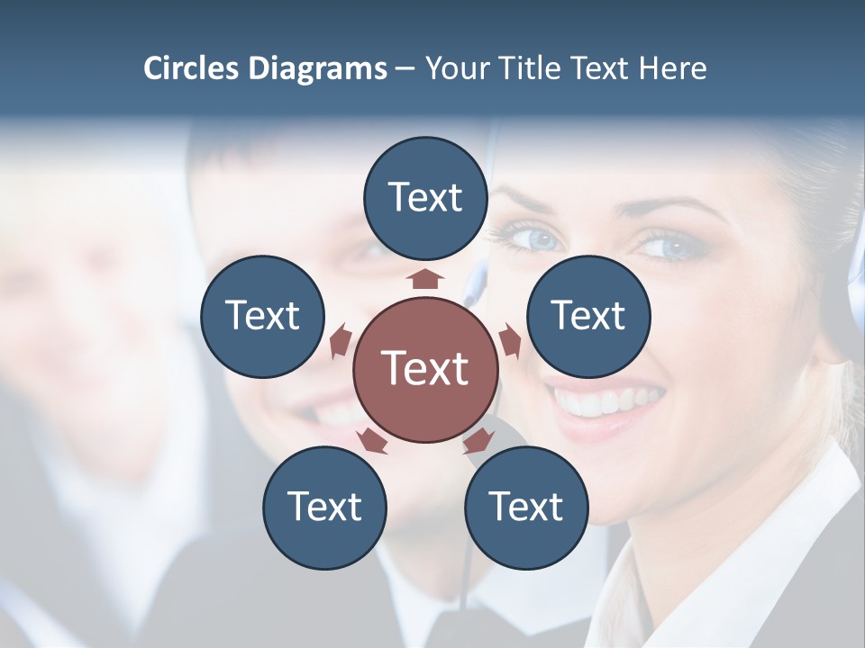 A Man And A Woman Wearing Headsets Powerpoint Template PowerPoint Template