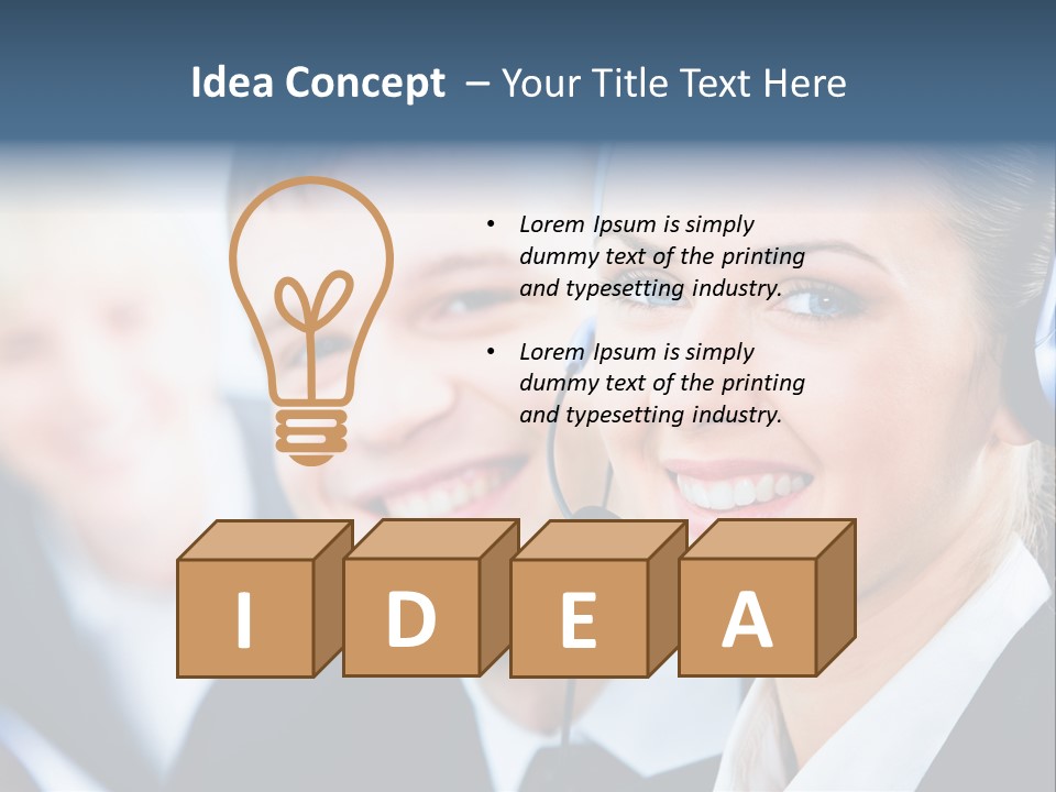 A Man And A Woman Wearing Headsets Powerpoint Template PowerPoint Template