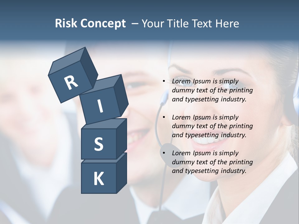 A Man And A Woman Wearing Headsets Powerpoint Template PowerPoint Template