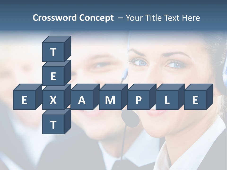 A Man And A Woman Wearing Headsets Powerpoint Template PowerPoint Template