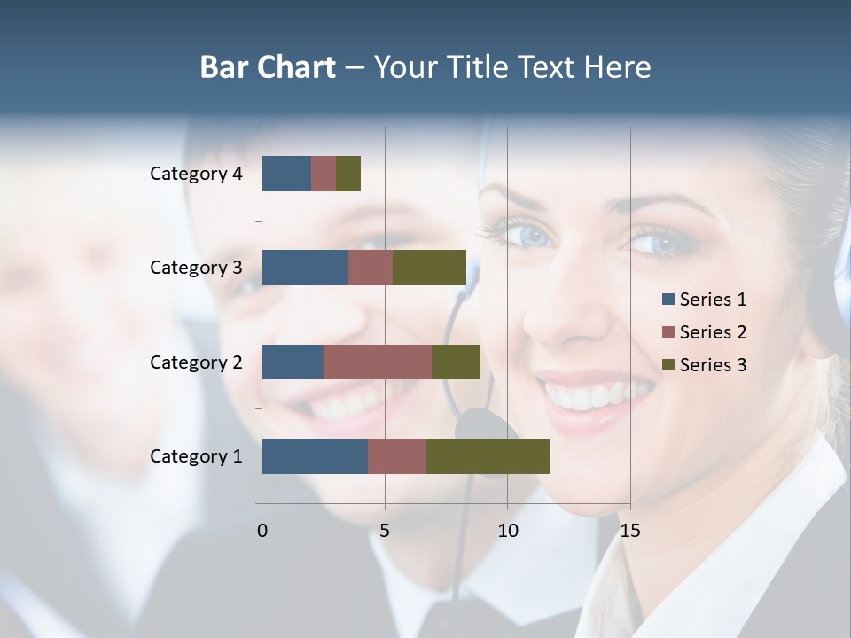 A Man And A Woman Wearing Headsets Powerpoint Template PowerPoint Template