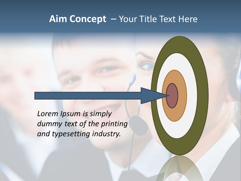 A Man And A Woman Wearing Headsets Powerpoint Template PowerPoint Template