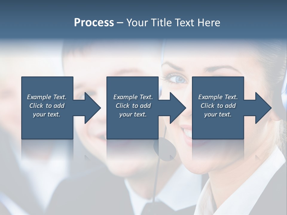 A Man And A Woman Wearing Headsets Powerpoint Template PowerPoint Template