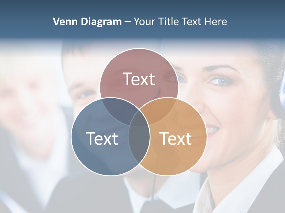 A Man And A Woman Wearing Headsets Powerpoint Template PowerPoint Template