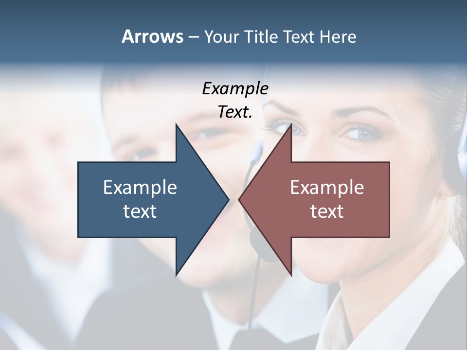 A Man And A Woman Wearing Headsets Powerpoint Template PowerPoint Template