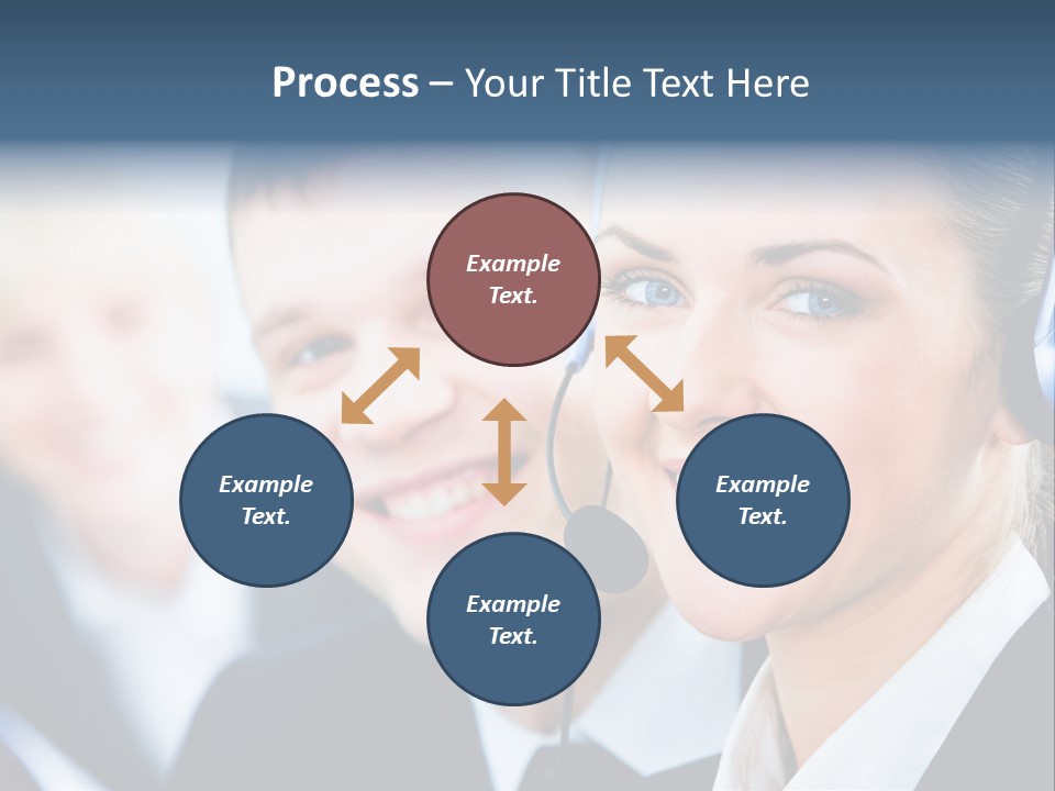 A Man And A Woman Wearing Headsets Powerpoint Template PowerPoint Template