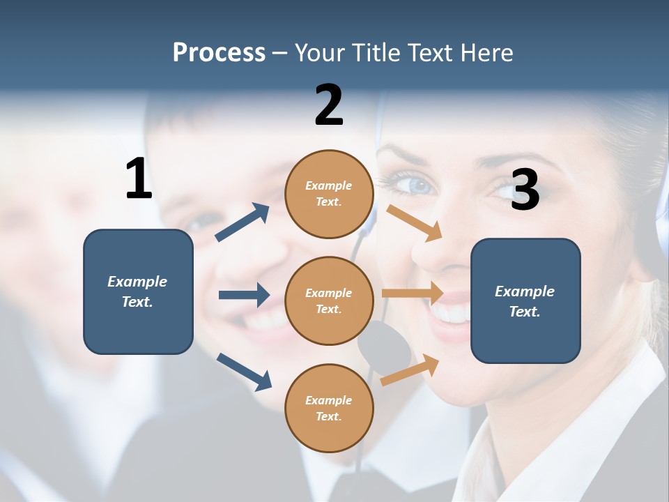 A Man And A Woman Wearing Headsets Powerpoint Template PowerPoint Template