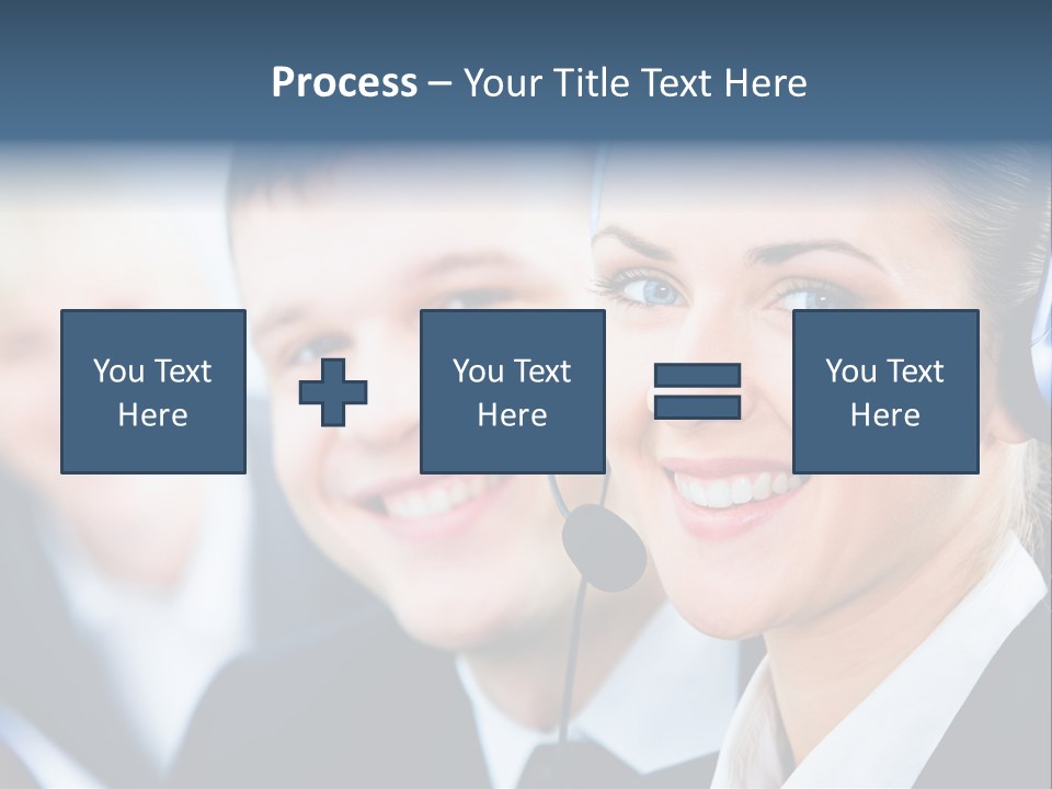 A Man And A Woman Wearing Headsets Powerpoint Template PowerPoint Template