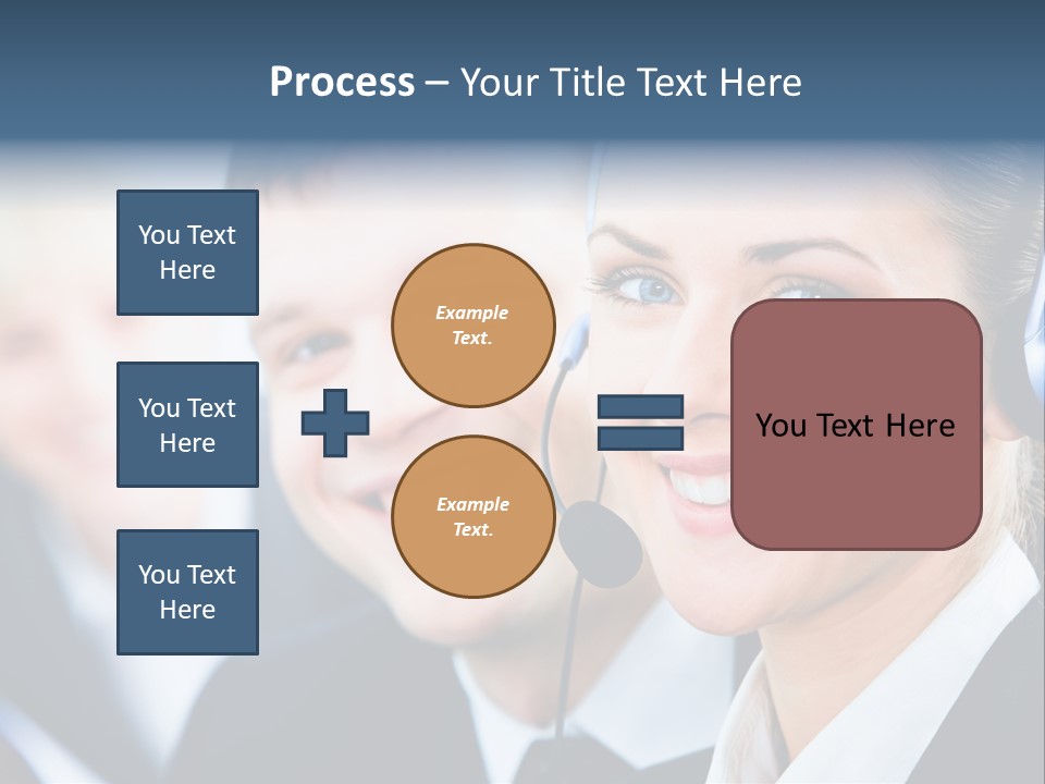 A Man And A Woman Wearing Headsets Powerpoint Template PowerPoint Template