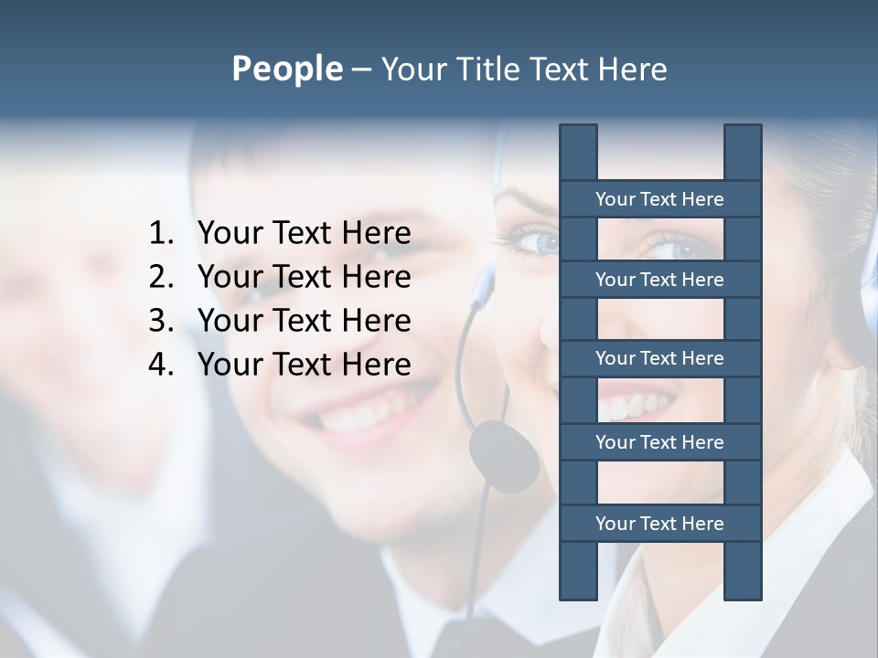 A Man And A Woman Wearing Headsets Powerpoint Template PowerPoint Template