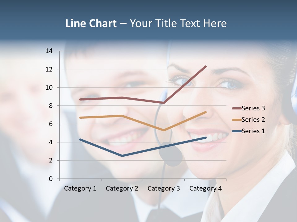 A Man And A Woman Wearing Headsets Powerpoint Template PowerPoint Template