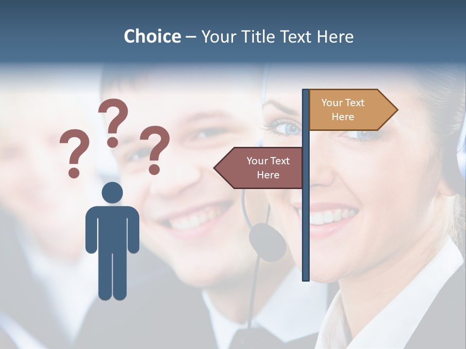 A Man And A Woman Wearing Headsets Powerpoint Template PowerPoint Template