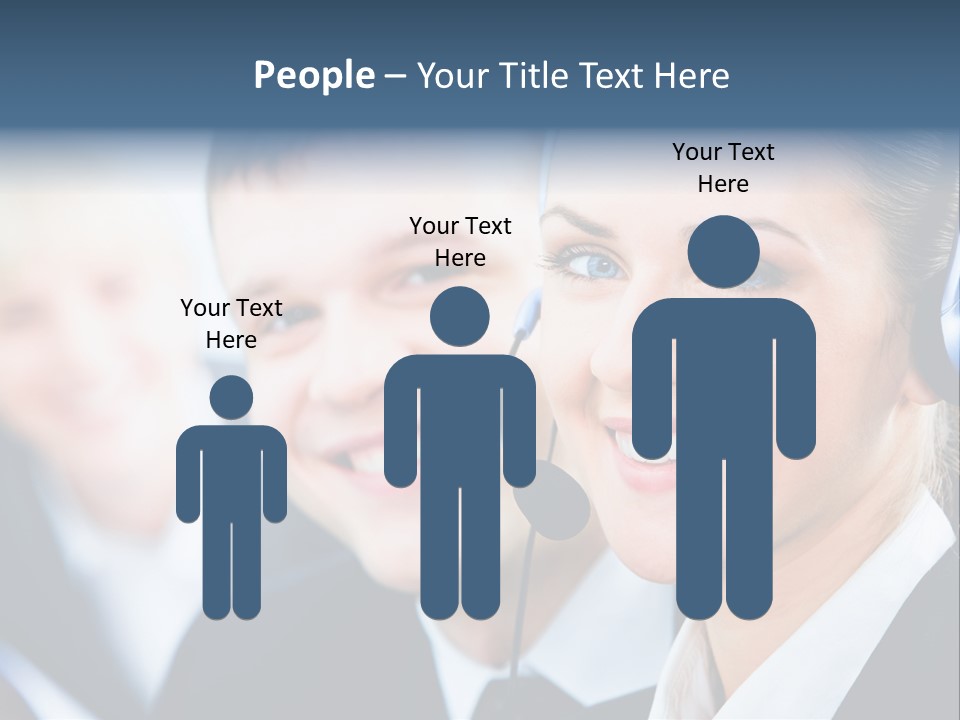 A Man And A Woman Wearing Headsets Powerpoint Template PowerPoint Template