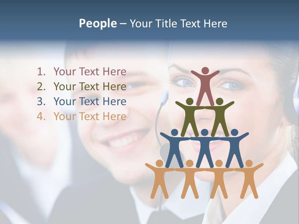 A Man And A Woman Wearing Headsets Powerpoint Template PowerPoint Template