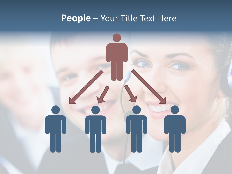 A Man And A Woman Wearing Headsets Powerpoint Template PowerPoint Template