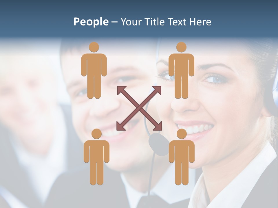 A Man And A Woman Wearing Headsets Powerpoint Template PowerPoint Template