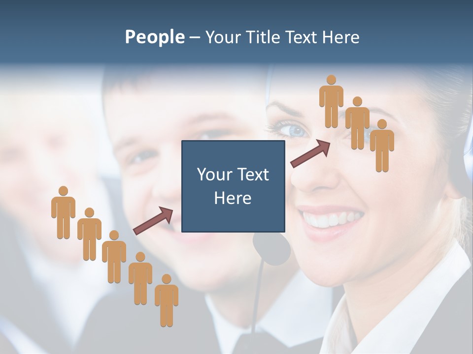 A Man And A Woman Wearing Headsets Powerpoint Template PowerPoint Template