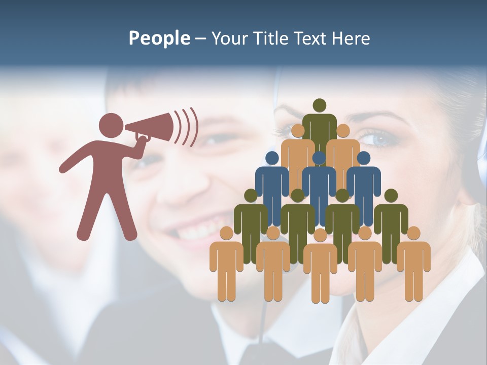 A Man And A Woman Wearing Headsets Powerpoint Template PowerPoint Template