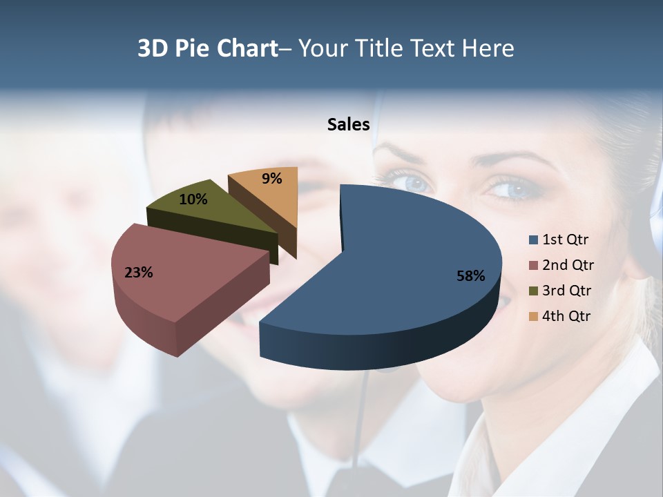 A Man And A Woman Wearing Headsets Powerpoint Template PowerPoint Template