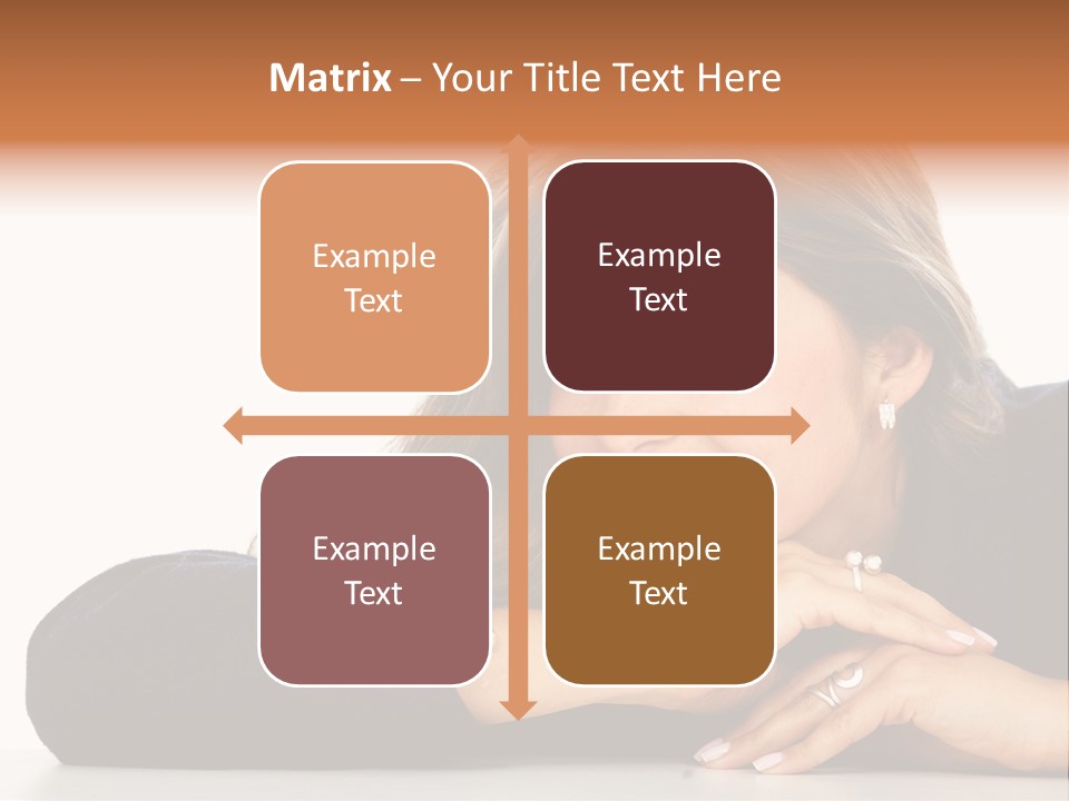 A Woman Is Smiling And Posing For A Picture PowerPoint Template