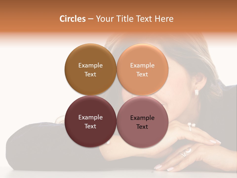 A Woman Is Smiling And Posing For A Picture PowerPoint Template