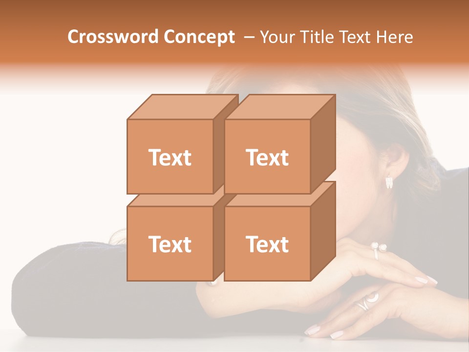 A Woman Is Smiling And Posing For A Picture PowerPoint Template