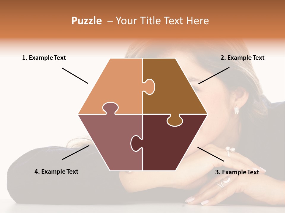 A Woman Is Smiling And Posing For A Picture PowerPoint Template