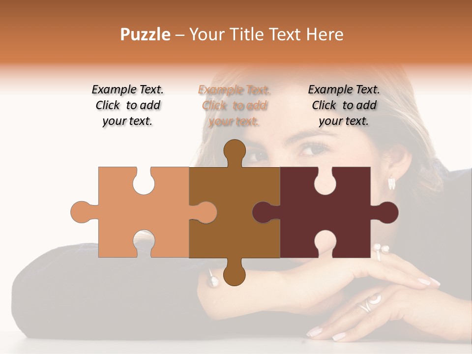 A Woman Is Smiling And Posing For A Picture PowerPoint Template