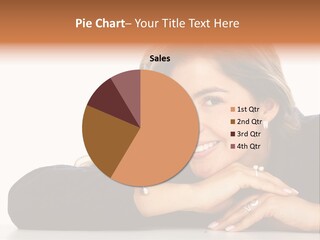 A Woman Is Smiling And Posing For A Picture PowerPoint Template