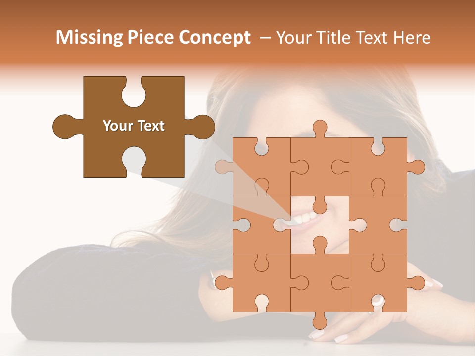 A Woman Is Smiling And Posing For A Picture PowerPoint Template